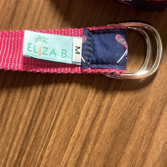 Leather Man Essex CT tennis lacrosse racket print belt Med made in USA Eliza B. - Picture 3 of 7